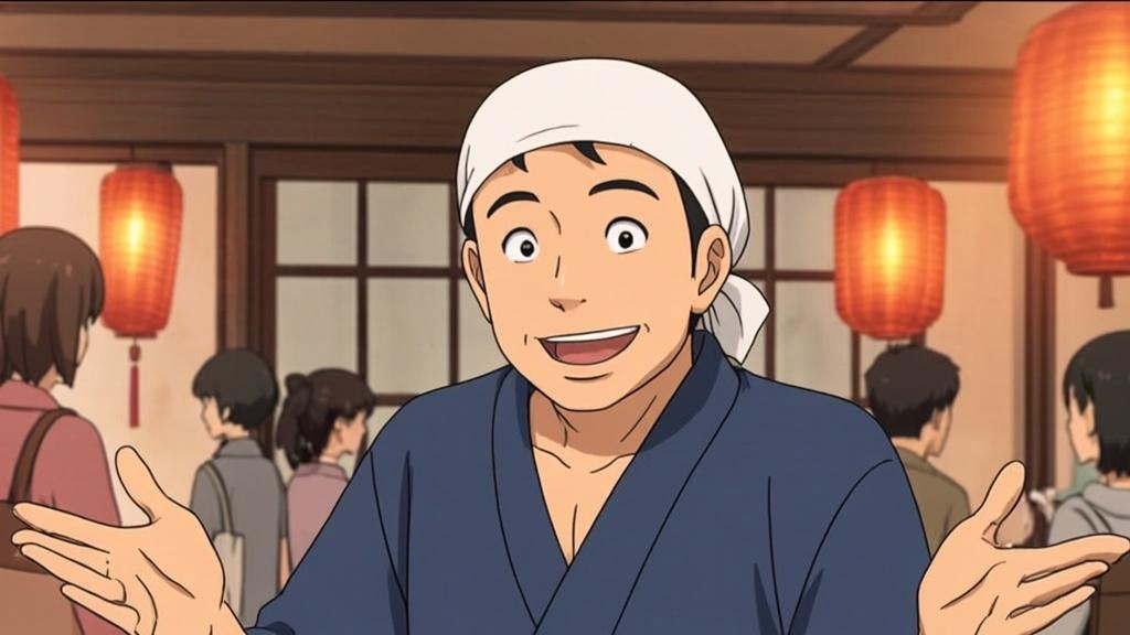 Friendly yatai owner welcoming visitors