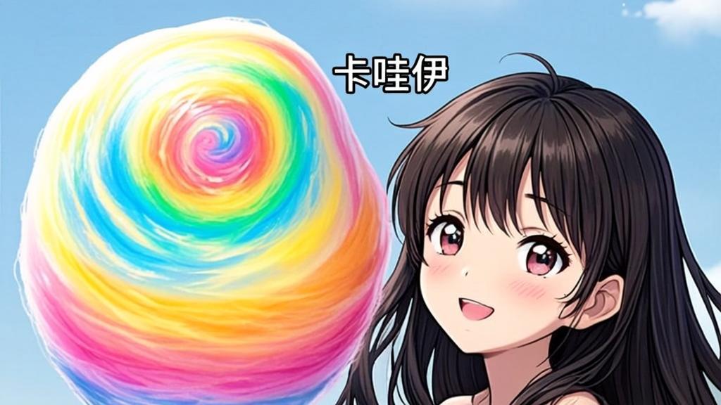 Giant rainbow cotton candy - a colorful Harajuku treat