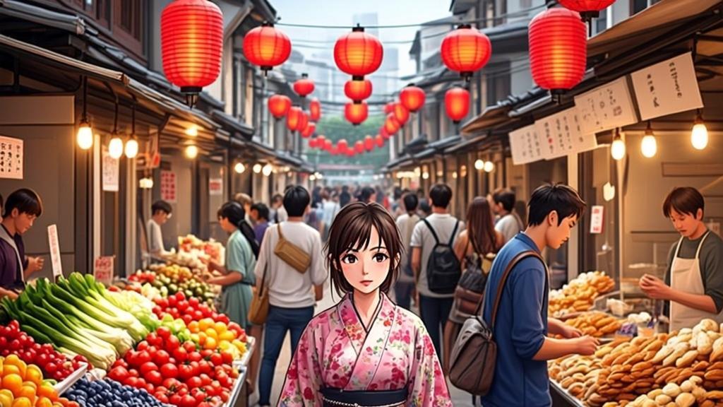 Traditional market atmosphere