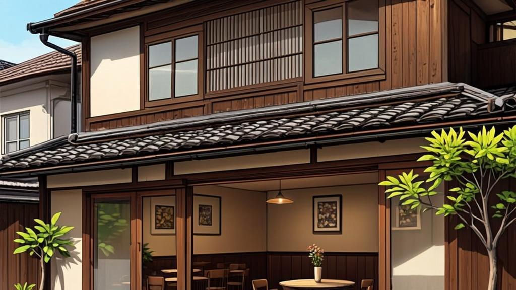 Beautiful Kyoto machiya-style cafe interior