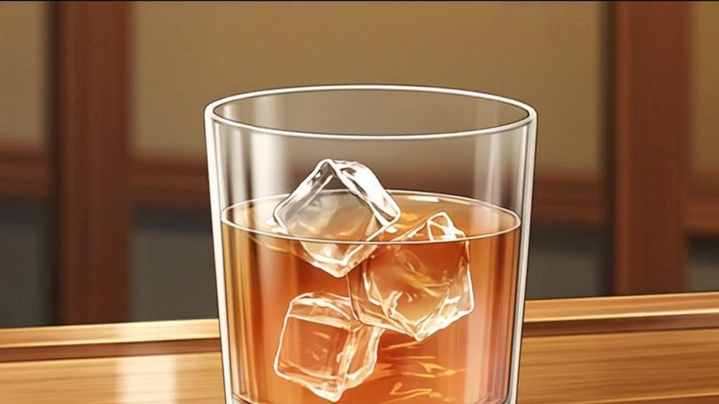 Beautiful presentation of umeshu served in traditional Japanese glass